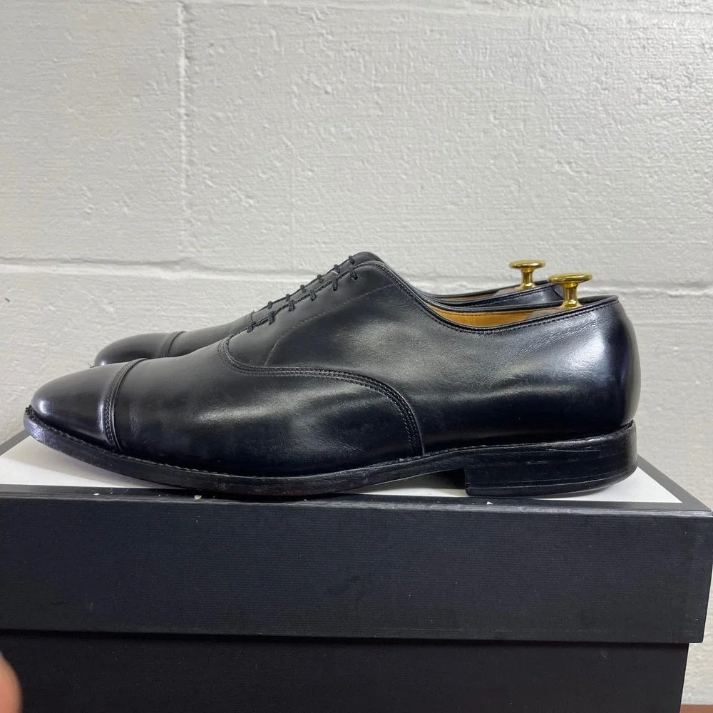 Allen Edmonds Park Avenue 5615 Black Leather Cap Toe Oxford Dress Mens 11.5 D